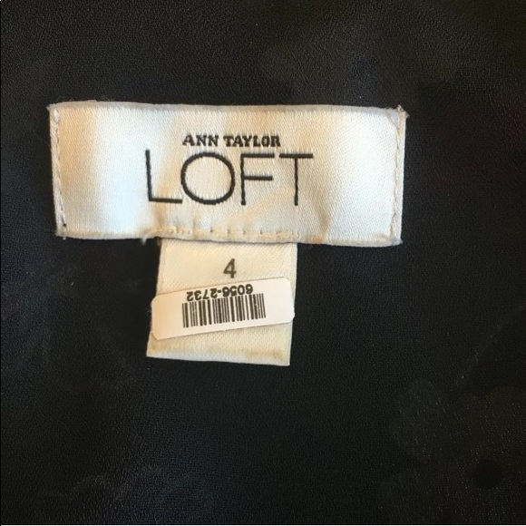 Ann Taylor LOFT Floral Dress Red Black Trumpet - Picture 4 of 5